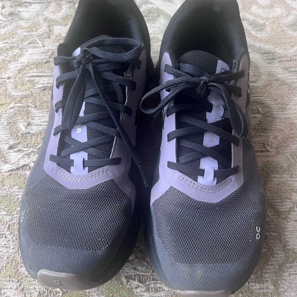 On Running Women’s Cloudrunner Black and Purple Sneakers - Picture 2 of 7